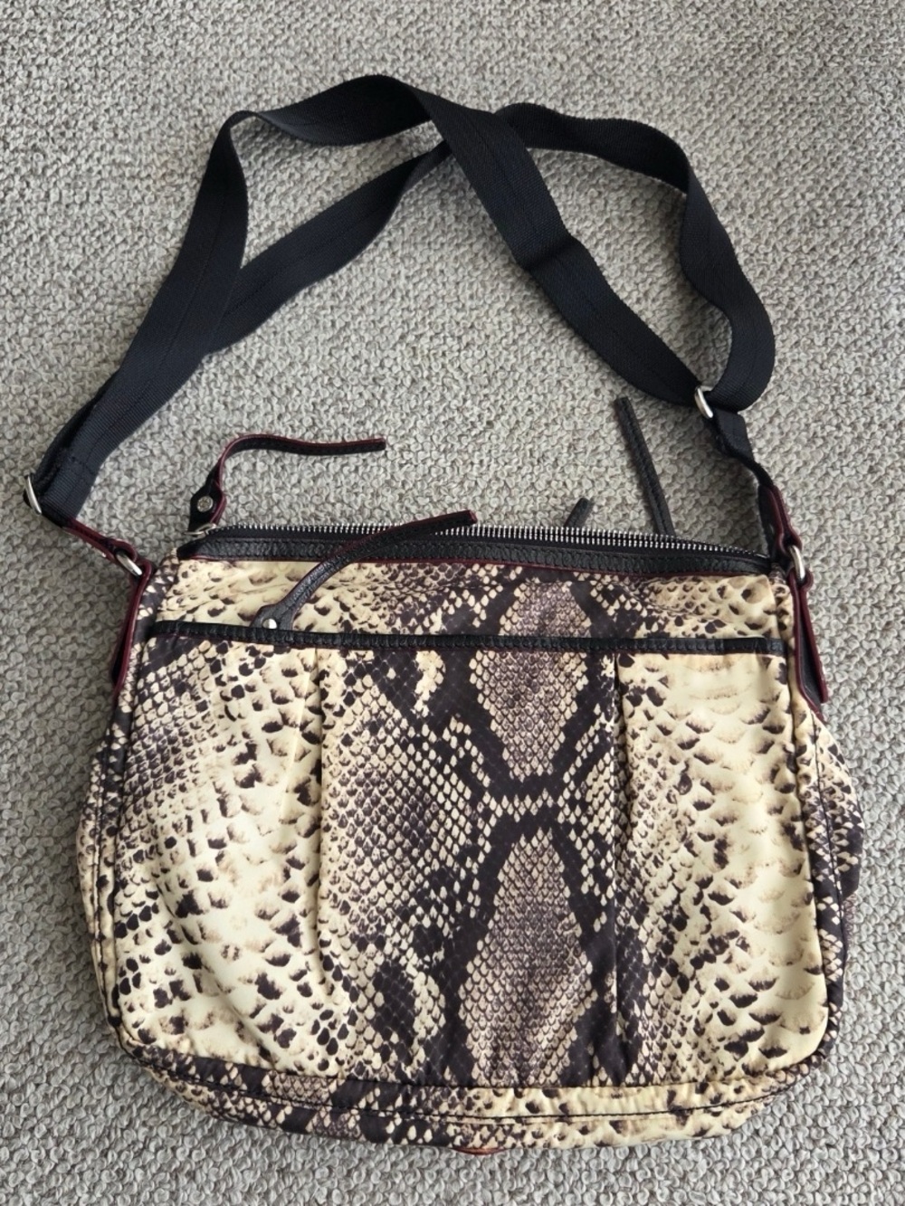 NWOT MZ Wallace  MIA Snake-Print Crossbody Bag in Beige and Black - Picture 2 of 16